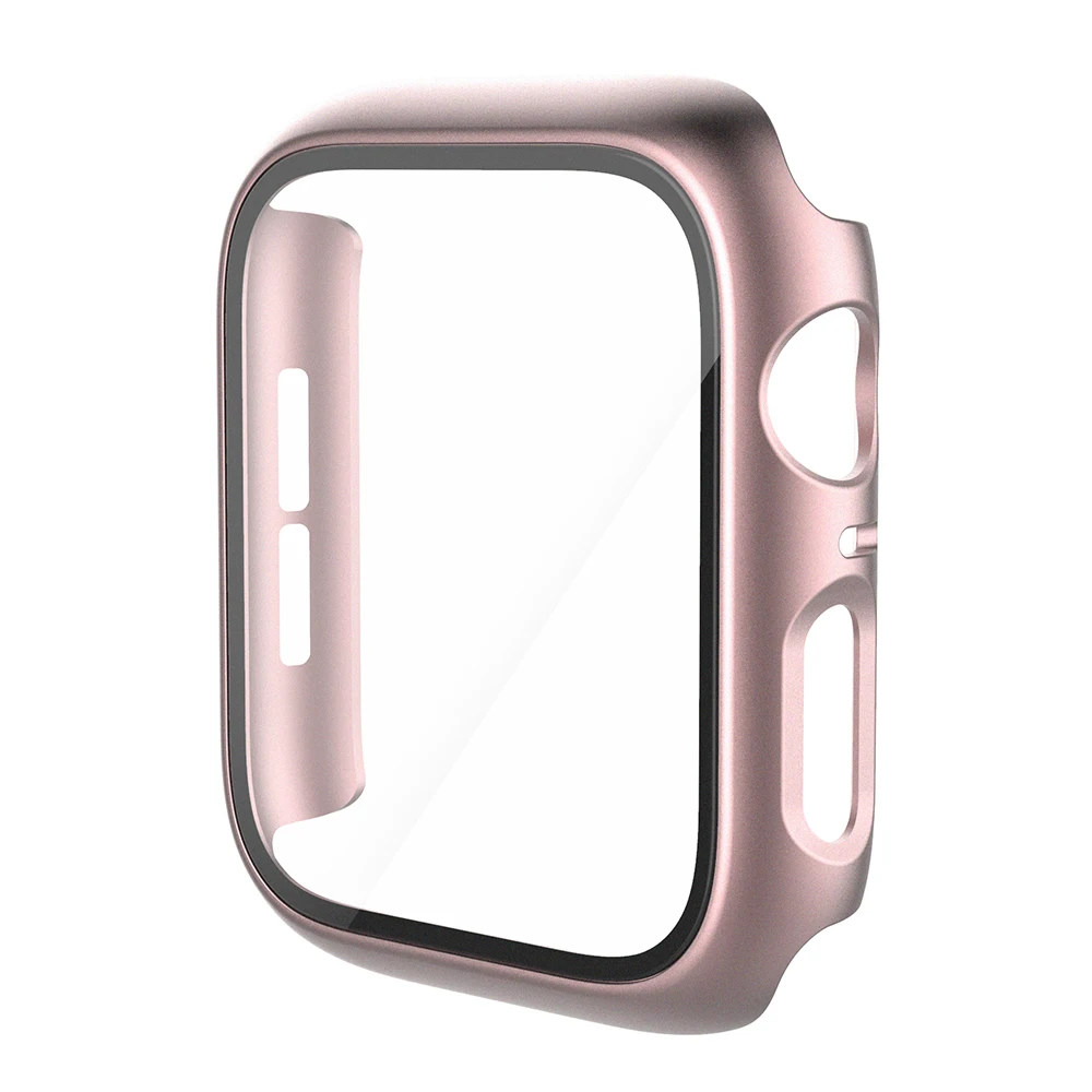 Premium Glass Case Protector for Apple Watch - Full Coverage Bumper Shield