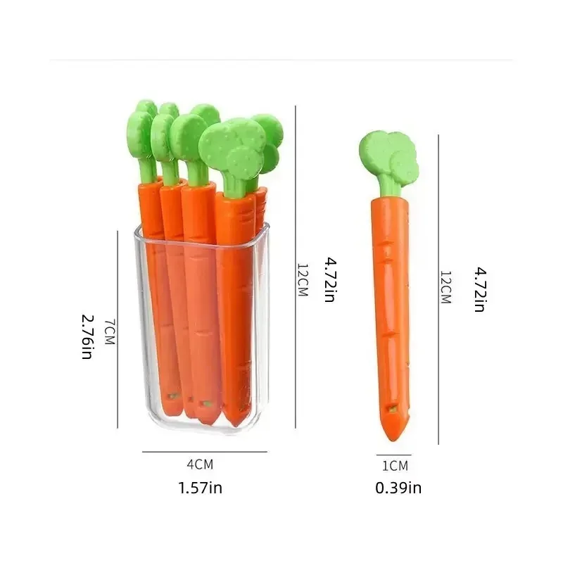 Carrot Sealing Clip 5pcs Creative Kitchen Food Freshness Snack Storage Moisture Resistant