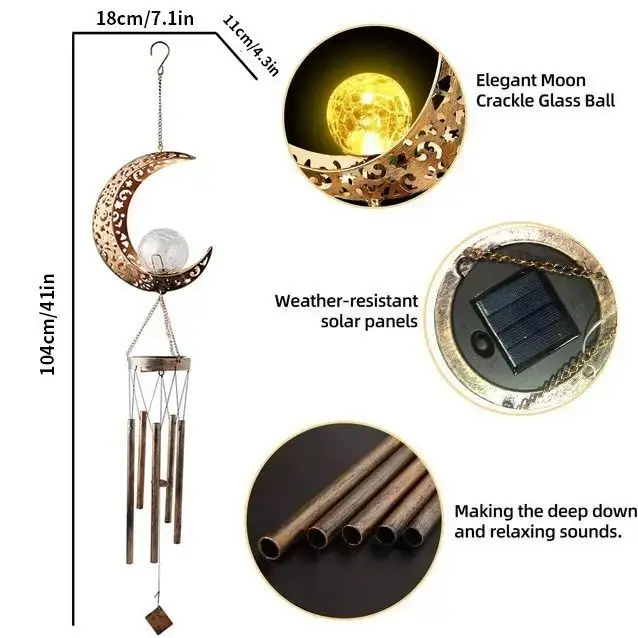 Solar Moon Iron Wind Chimes 2