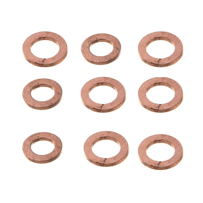 200 Pcs Copper Washer Gasket Shims Set Flat Ring Seal Assortment Kit With Box M5-M14