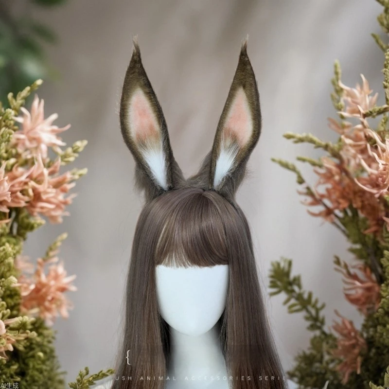Bunny Ear Headband Cosplay Prop Plush Animal Headdress Adjustable Rabbit-Ear Smooth Anime Expo Hair Accessories Party Hairband hair accessories hair bands hair band cosplay accessories cosplay headpiece