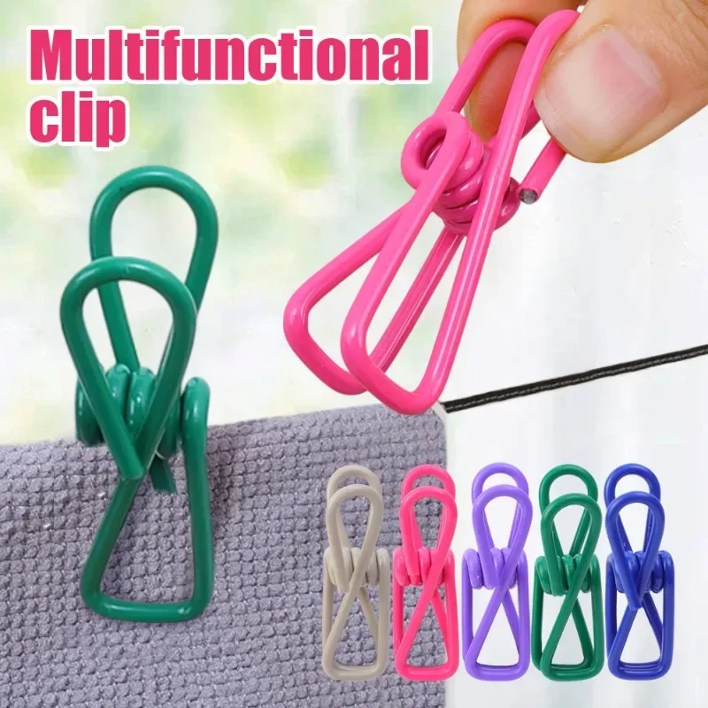 50/1pcs Colorful Portable Bag Sealing Clip Mini Clothespins Food Snack Seal Sealing Storage Clips Metal Clamp Kitchen Supplies