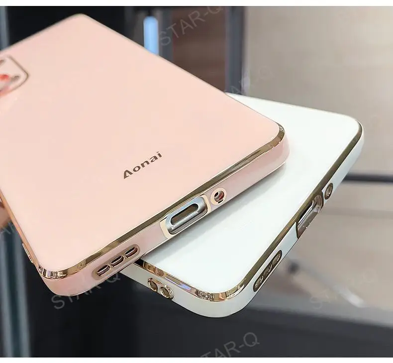 S20fe S 20 21 22 Luxury Plating Ring Holder Square Case For Samsung Galaxy S20 Fe S22 S21 Plus Ultra 2022 5g Stand Silicon Cover samsung galaxy s22 ultra case