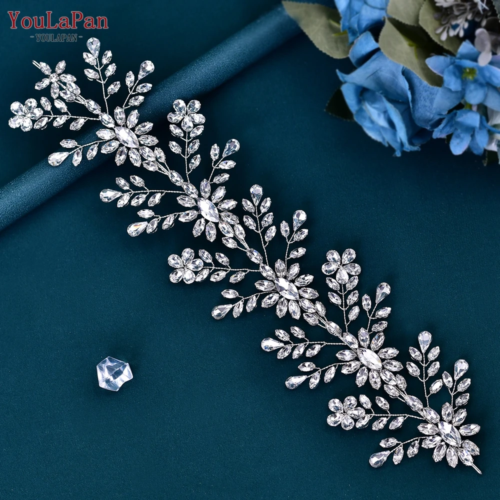 

YouLaPan Bridal Headband Rhinestone Headdress Woman Wedding Hair Accessories Crystal Headpiece Hair Jewelry for Party HP408
