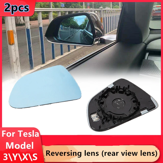 1 paar auto Weitwinkel spiegel wärme Wasserdichte anti glare Große Vision  Rückspiegel Objektiv Für Tesla Modell 3 Y X S Kann beheizt werden -  AliExpress