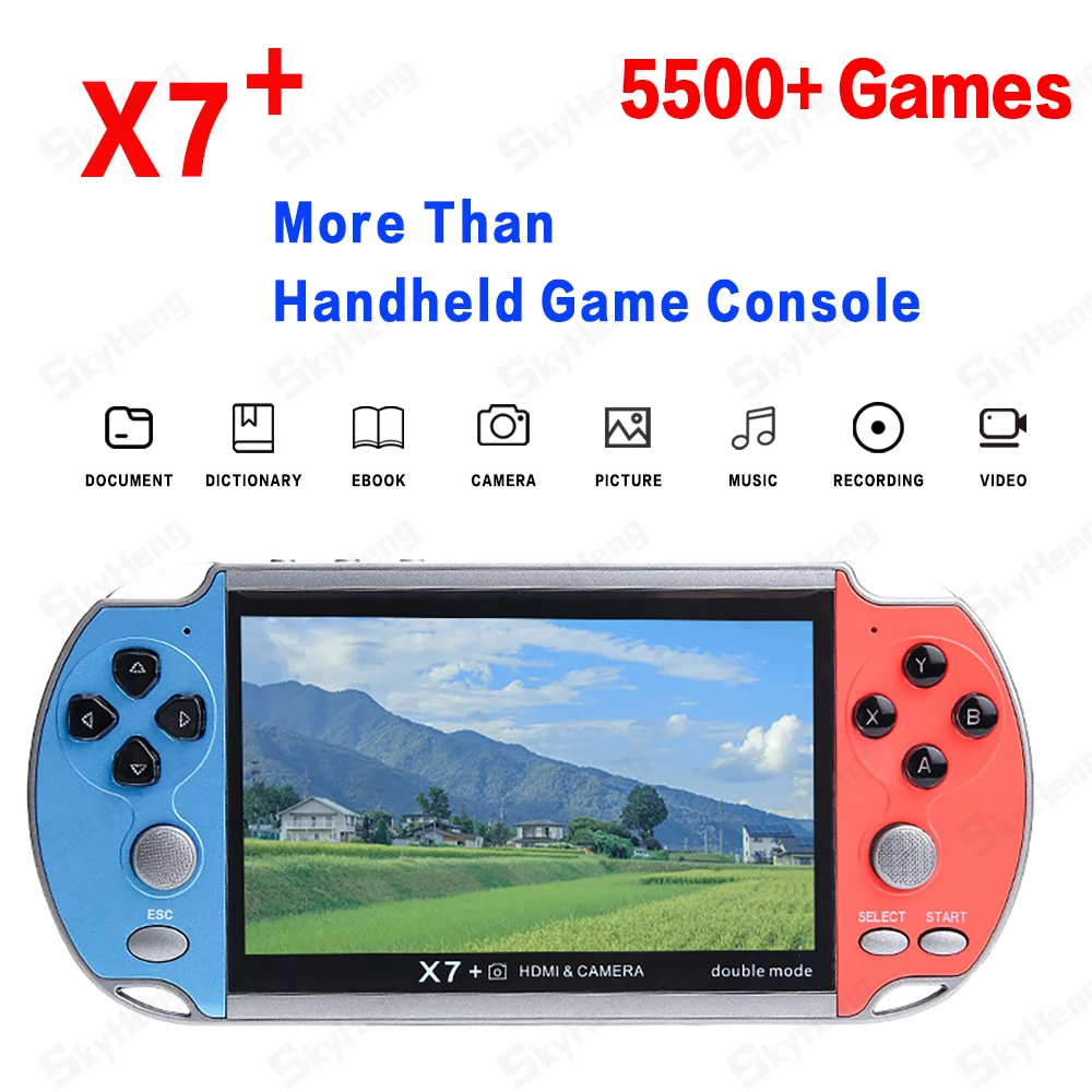 

X7+ Handheld Game Console 4.3 Inch HD Screen Built-in 10000 Retro Gaming X7 Plus Portable Game Consoles For Boy's Chidren's Gift