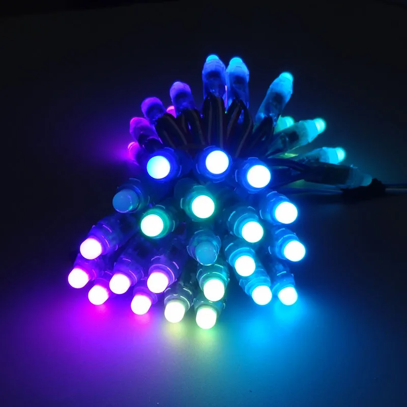 

50pcs DC 5V input WS2811 Full Color LED Pixel Light Module 12mm IP68 waterproof RGB color 1903IC Digital LED christmas Light