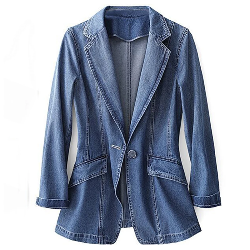 

Denim Jacket Women 2023 Spring Autumn Jeans Jacket Casual Tops Long Sleeve Top Jacket Clothes Women Streetwear Veste Femme 자켓