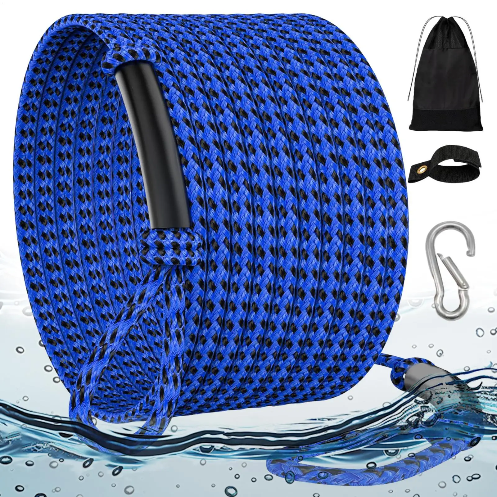 Boating Tow Ropes Heavy Duty Water Ski Rope 1000kg-2000kg For Towable Tubes,Tow Rope For Kneeboard 6/18M