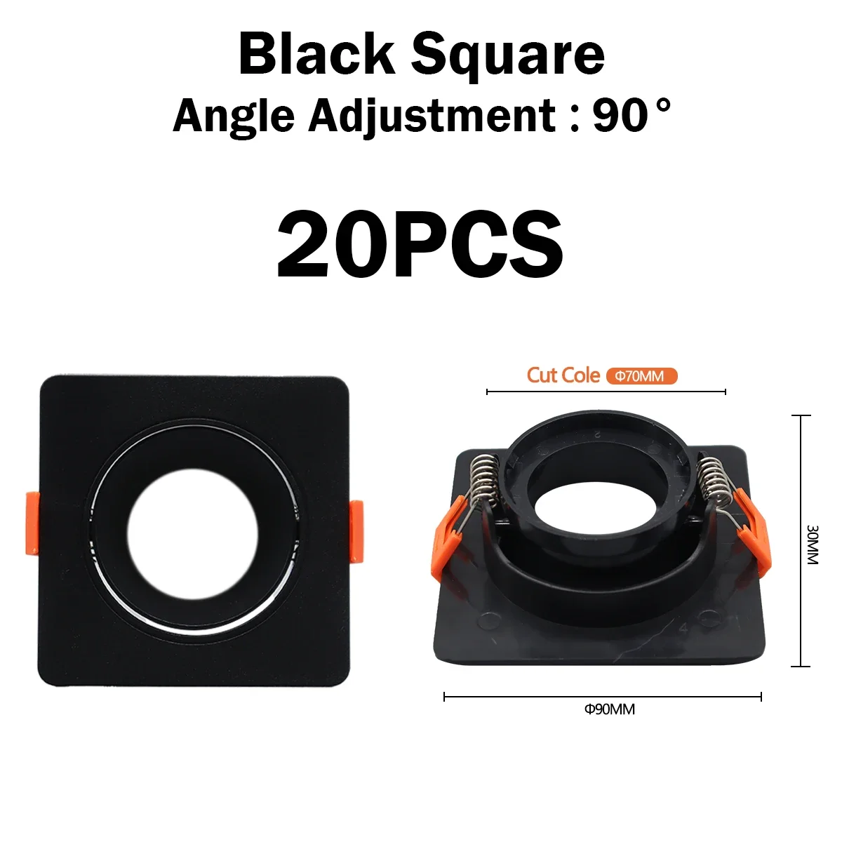 20pcs black square