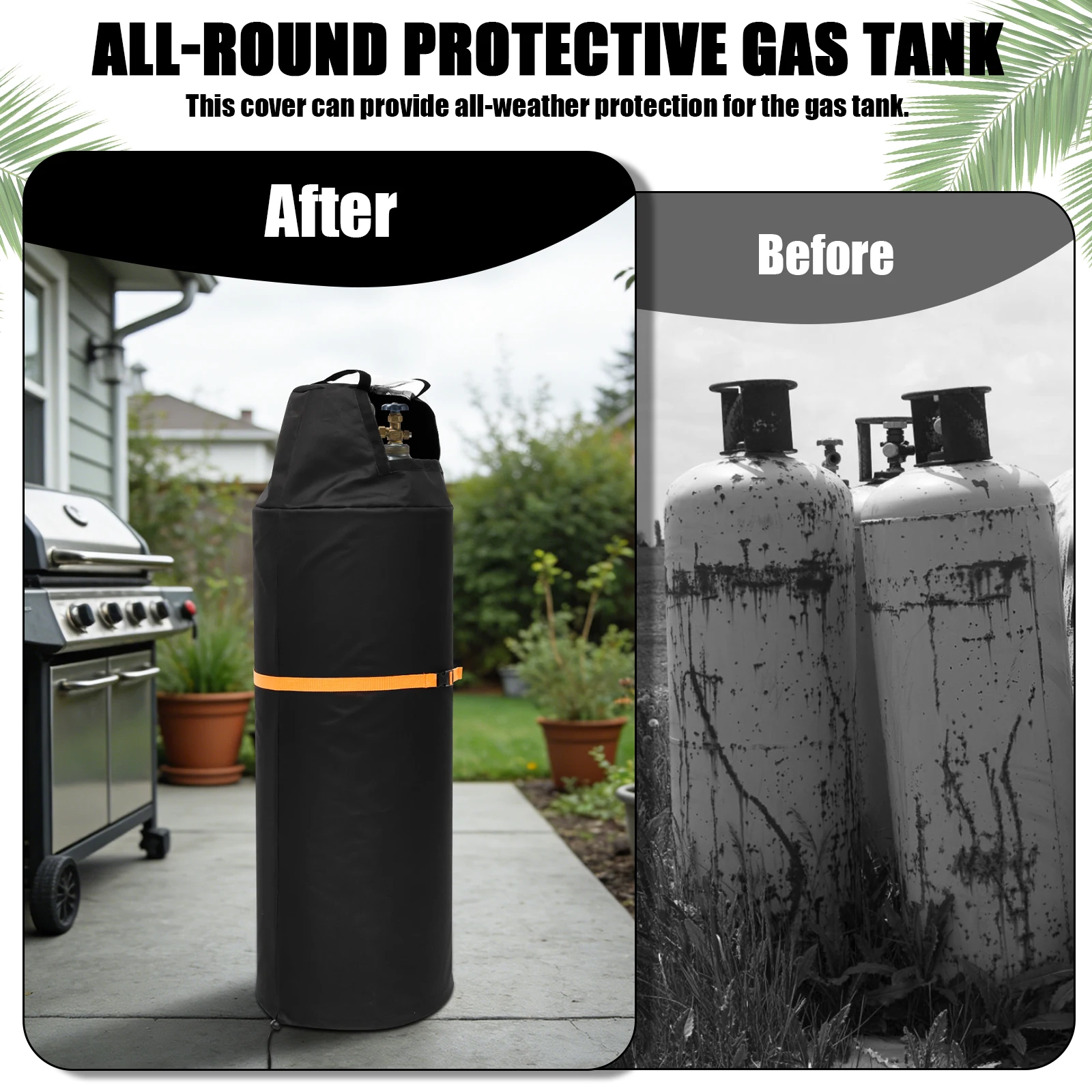 100 lb Propane Tank Cover Oxford Cloth Waterproof Thick Cover Camping Gas Stove Protective Cover Barbecue Kitchen Accessories