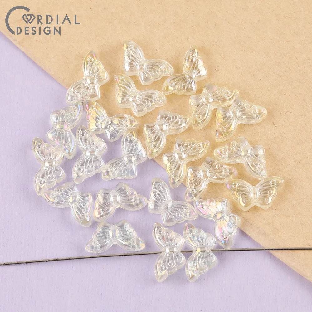Cordial Design 8*15MM 500pcs Beads Making/Aurora Effect/DIY Glass Bead/Butterfly Shape/Jewelry Findings & Components/Hand Made - cordial