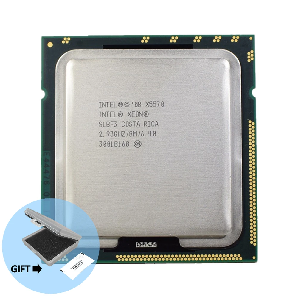 Processore Xeon X5570 Cpu X5570 (2.93Ghz 8Mb 6.4Gt/S Quad-Core) Cpu Server Lga 1366 Funziona Sulla Scheda Madre X58