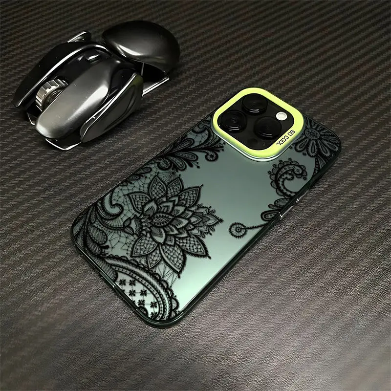 Y2K Original Totem Flowers Matte Shockproof Phone Case