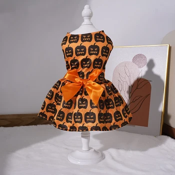 Pumpkin Pet Skirt for Small to Medium Dogs Teddy Bichon Poodle Dog Clothes Popular Style Pet Apparel for Halloween 1