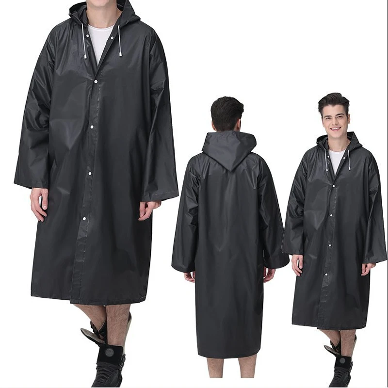 raincoat poncho EVA Children Adult Thickened Waterproof Outdoor Hiking Travel Reusable Rain Jacket
