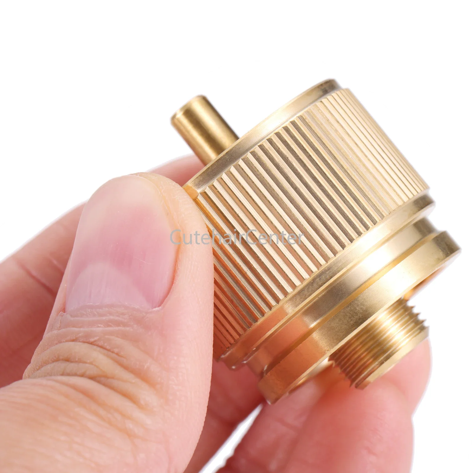 2pcs Propane Gas Camping Stove Adapter 1LB Small Tank Convert to EN417 Bottle Thread 7/16" Brass Adapter for Outdoor Camping