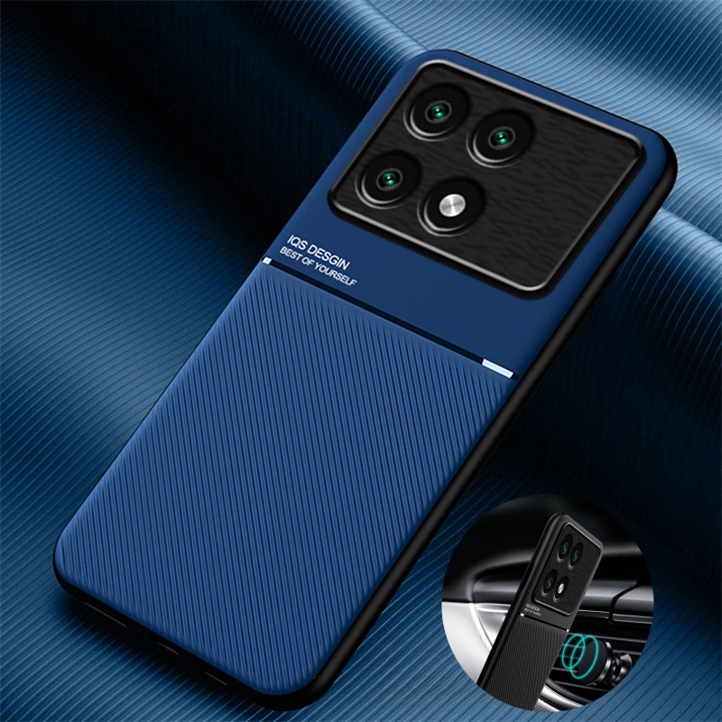 Magnetic Leather Car Holder Silicone Protective Case