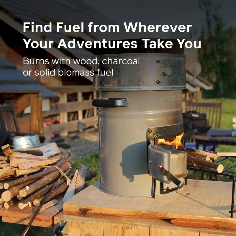 Rocket Stove, Portable Camp Stove for Outdoor Cooking, Versa Dual-Fuel (Wood & Charcoal)