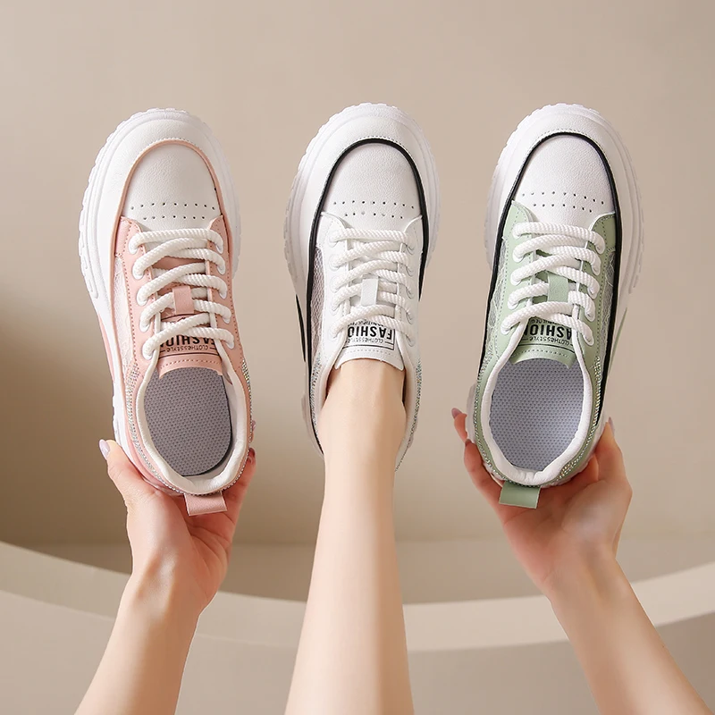 6CM Height Increase Women's Casual Sneakers for Ladies 2023 Orignal Female Fashion Running Shoes Thick Sole Free Shipping Shoes