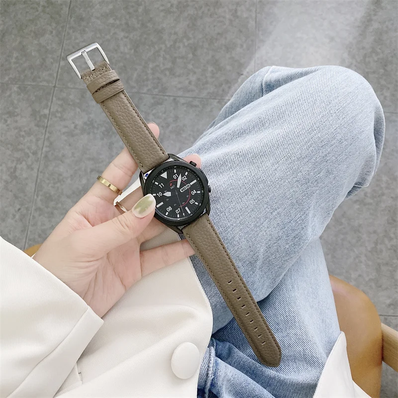 leather Strap for Samsung Galaxy watch 5 pro/5/4/Classic Active 2 bracelet for huawei GT/Amazfit-GTS-GTR-4-3-2-2e 20mm 22mm Band