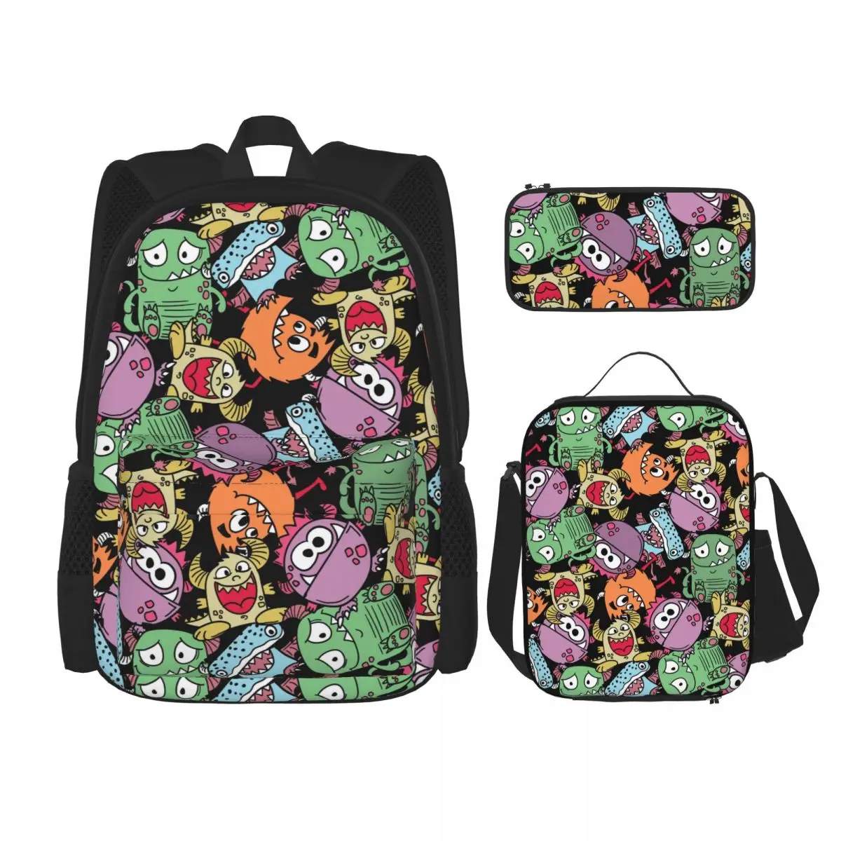 

Backpack 3 Pcs/set with Pencil Case Lunchbox Kids School Bags Boys Girls Teens Bagpacks