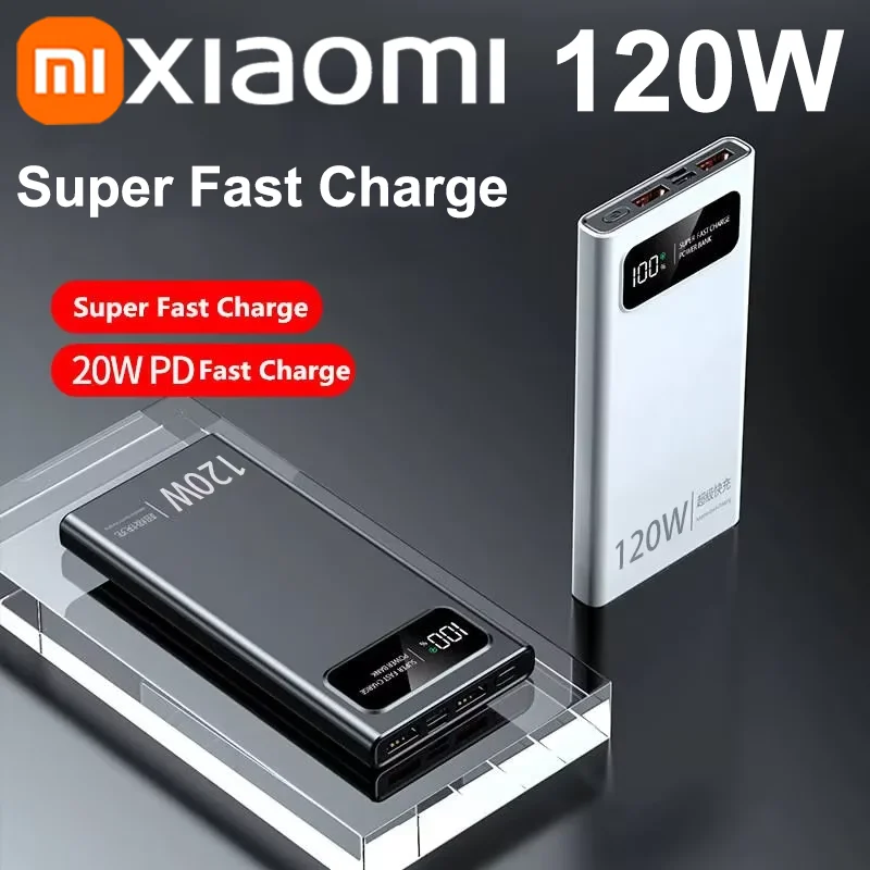 Xiaomi 120W Power Bank Super Fast Charging Phone Battery High Capacity Digital Display Power Bank For iPhone Samsung Huawei portable battery charger