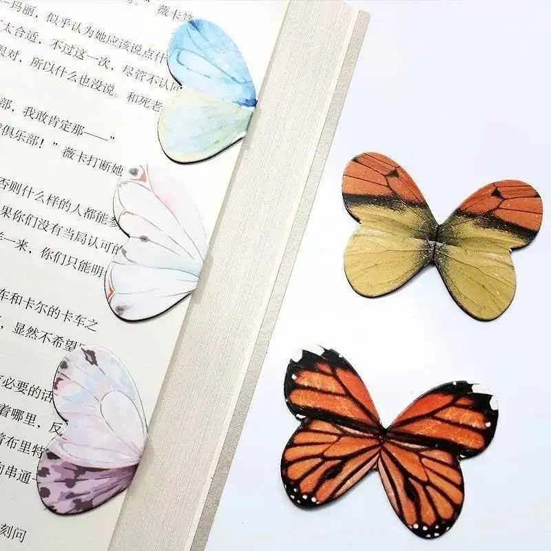 New 4 Pack Cute Butterfly Magnetic Bookmarks Creative Animal Decoration Bookmarks Students Learning Reading Marking Stationery