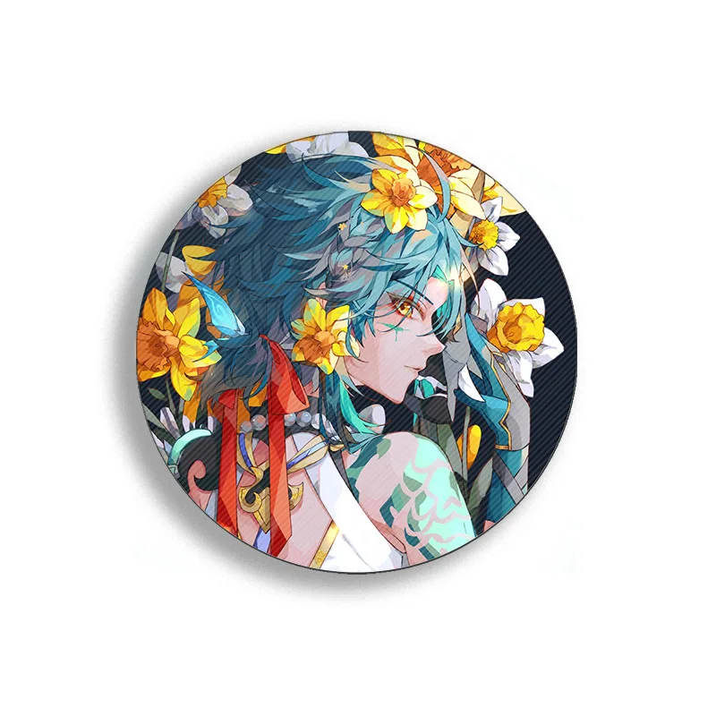 58mm Game Genshin Impact Brooch Pins Anime Badge Cosplay Yae Miko Xiao Zhongli Accessories For Clothes Backpack Decoration Gift