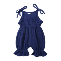 2024 Newborn Baby Outfits Romper Clothes Solid Boot Cut Pant Toddler Bodysuit For 0-24M Breathable Summer Sleeveless Jumpsuit 4