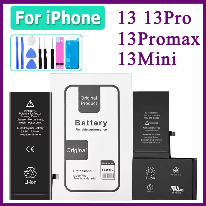 Per iPhone 13 Sostituzione batteria per Apple iPhone 13pro 13promax 13Mini Accessori cellulari Batteria Lipo ricaricabile