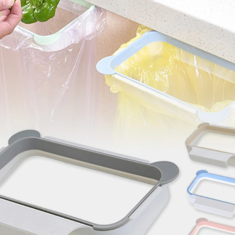 Foldable Kitchen Trash Can Trash Bin Hanging Garbage Bag Waste Bin For Kitchen Storage Holders Racks trash can