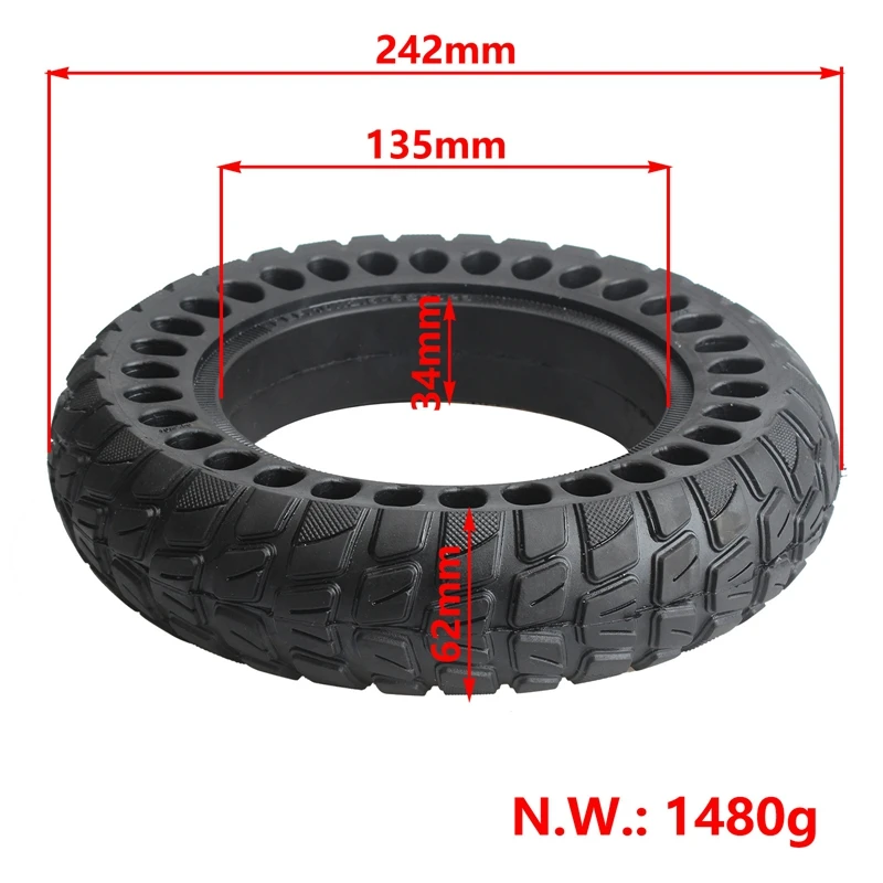 Honeycomb Solid Tire 10X2.50 Scooter For Kugoo Spare Parts Accessories Parts 10 Inch Free Inflation-Proof Anti-Slip 10X2.50 Tire