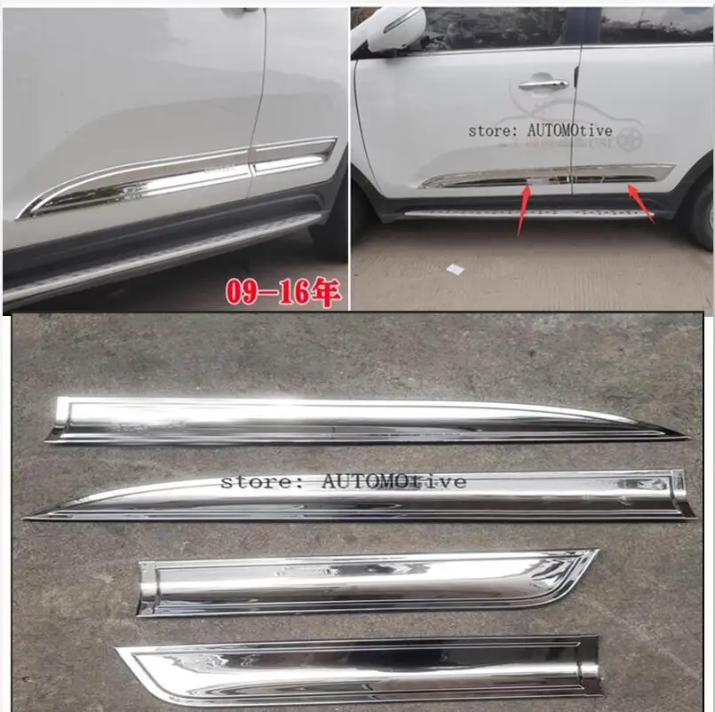 

ABS side door body molding stripe 4pcs for KIA Sportage 2010 2011 2012 2013 2014 2015 2016