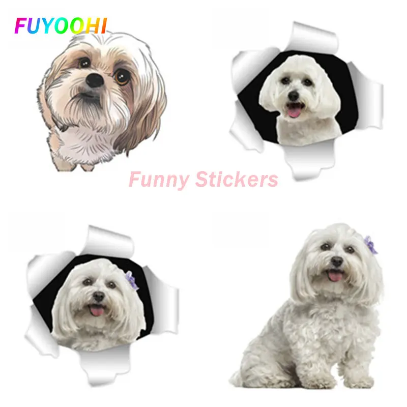 FUYOOHI Play Stickers Lhasa Apso Refrigerator Car Sticker Auto