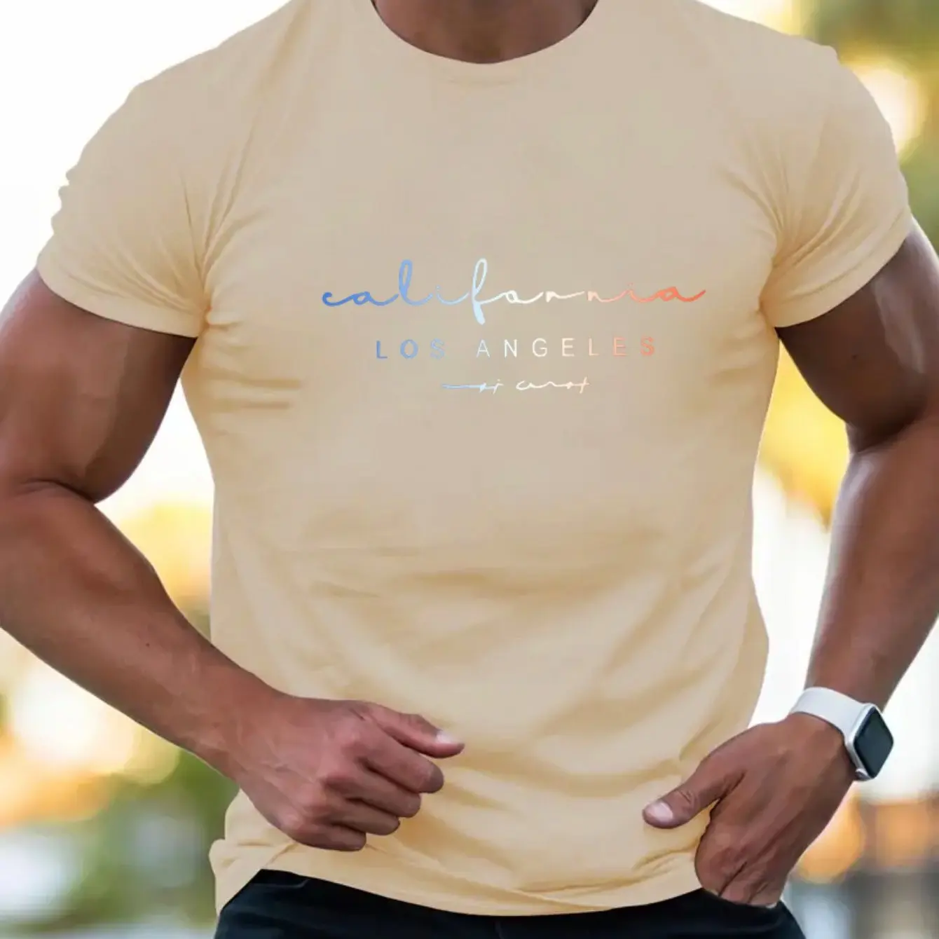 تي شيرت رجالي صيفي 100 قطن