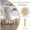 Dining Room Chairs Set of 2,Tufted Upholstered Back Lion Pull Ring, Elegant Rhomboid Pattern Nail Head Trim, Armless Chairs 3