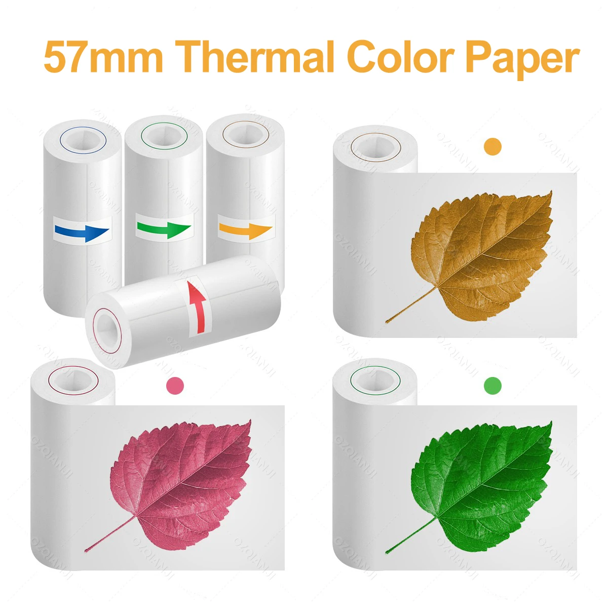 57mm HD Color Thermal Paper White Rolls For Mini Receipt Printer Instant Print Kids Camera Pocket Photo Paper,White Sticker