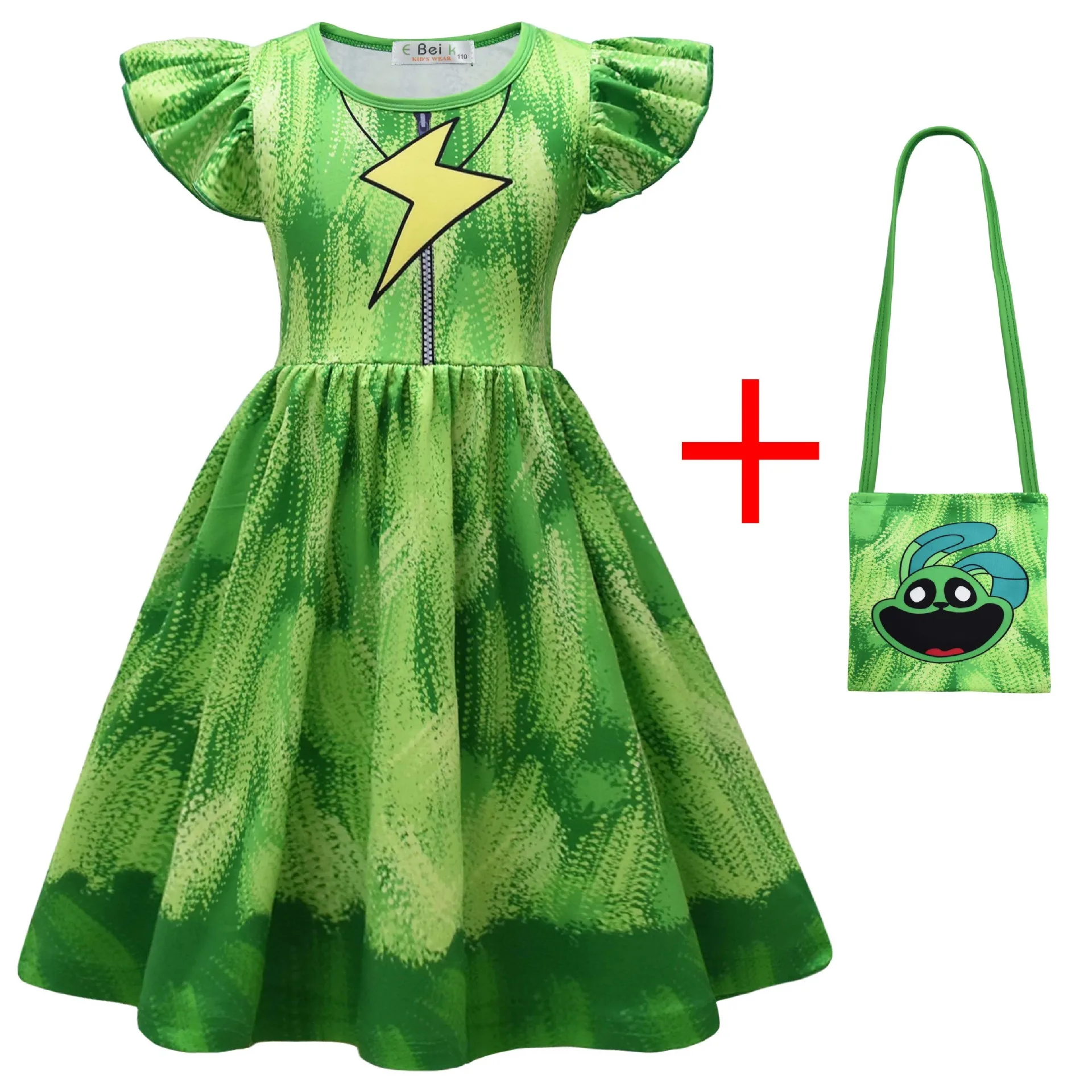 thumbnail image 1 of Smiling Critters Catnap Vestido para niñas pequeñas Ropa para el día del perro y la siesta para gatos Disfraz de cosplay para niños Vestido casual de verano con mangas abullonadas + Bolsa, 1 of 5