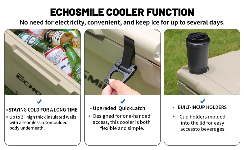 25/30/35/40 Quart  Cooler, 5 Days  Ice Cooler, Ice Chest Suit for BBQ, Camping,  , and Other