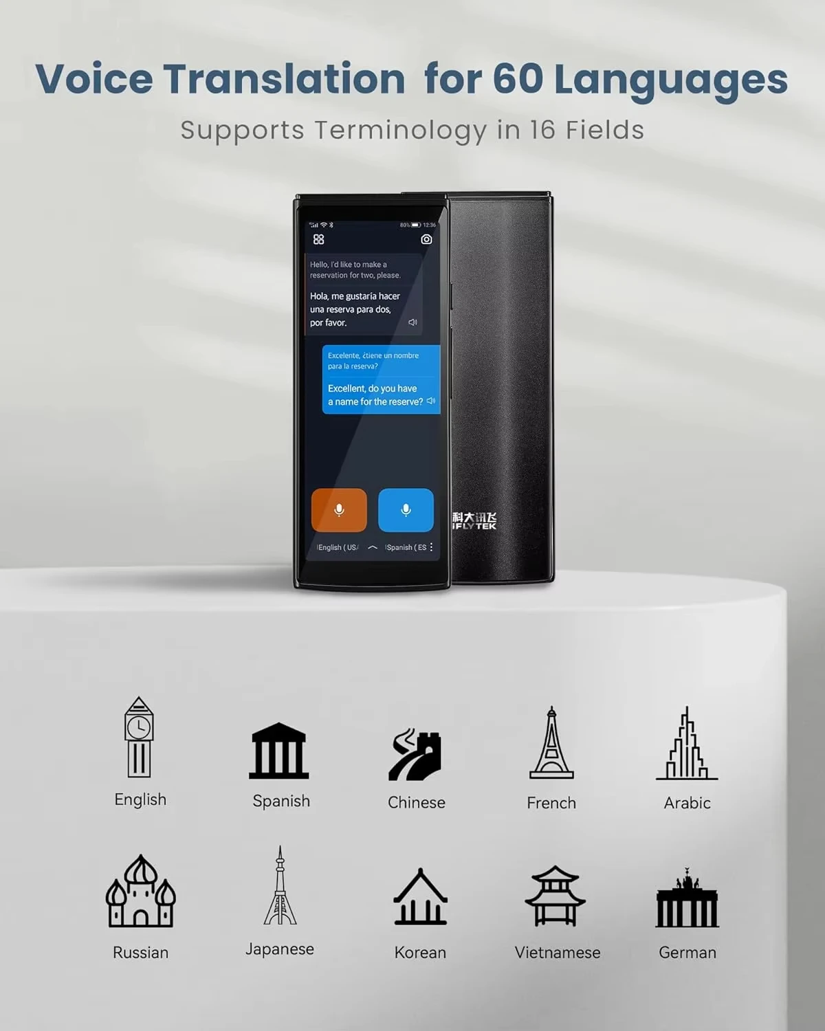 旅行用家電 iFLYTEK Smart Translator Voice Translator | Language Translator Device | iFlytek