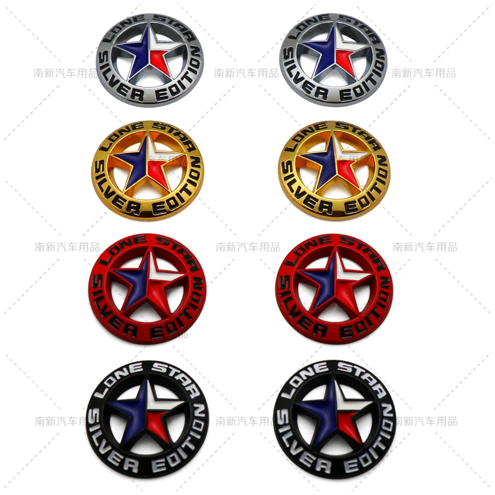 

2pcs Metal Car Styling Stickers Long Star Silver Edition Emblem Badge for Jeep Wrangler Compass Dodge Ram 1500 2500 Accessories