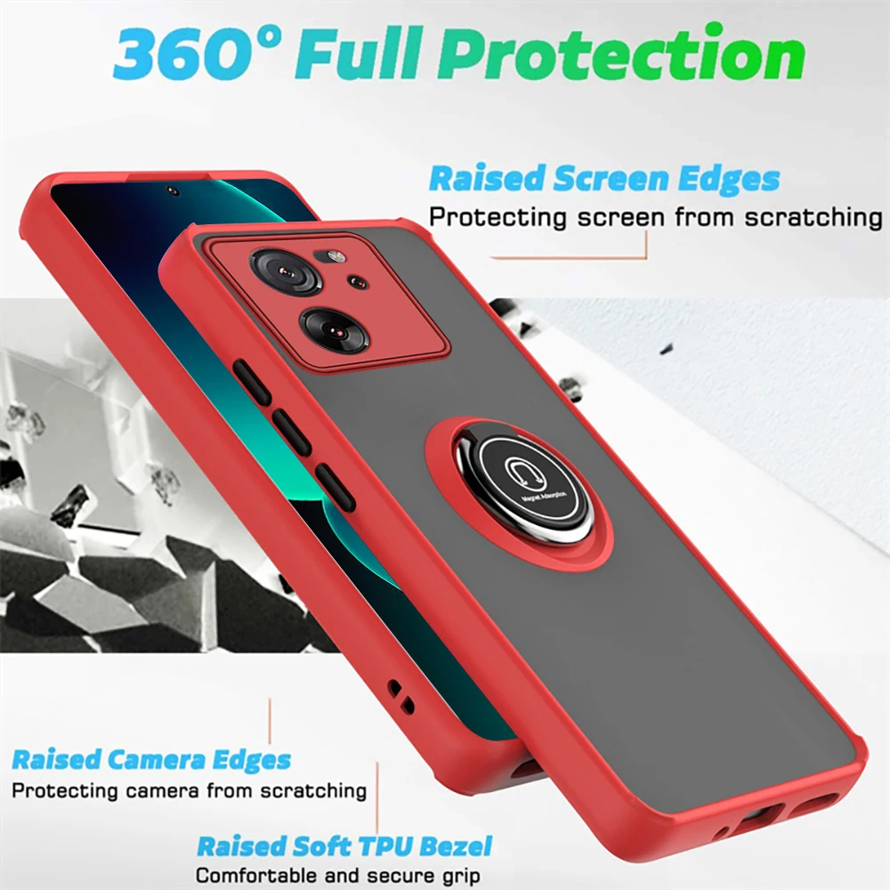 Armor Matte Case with Ring Magnetic Holder Stand - Robust Protection and Stylish Design