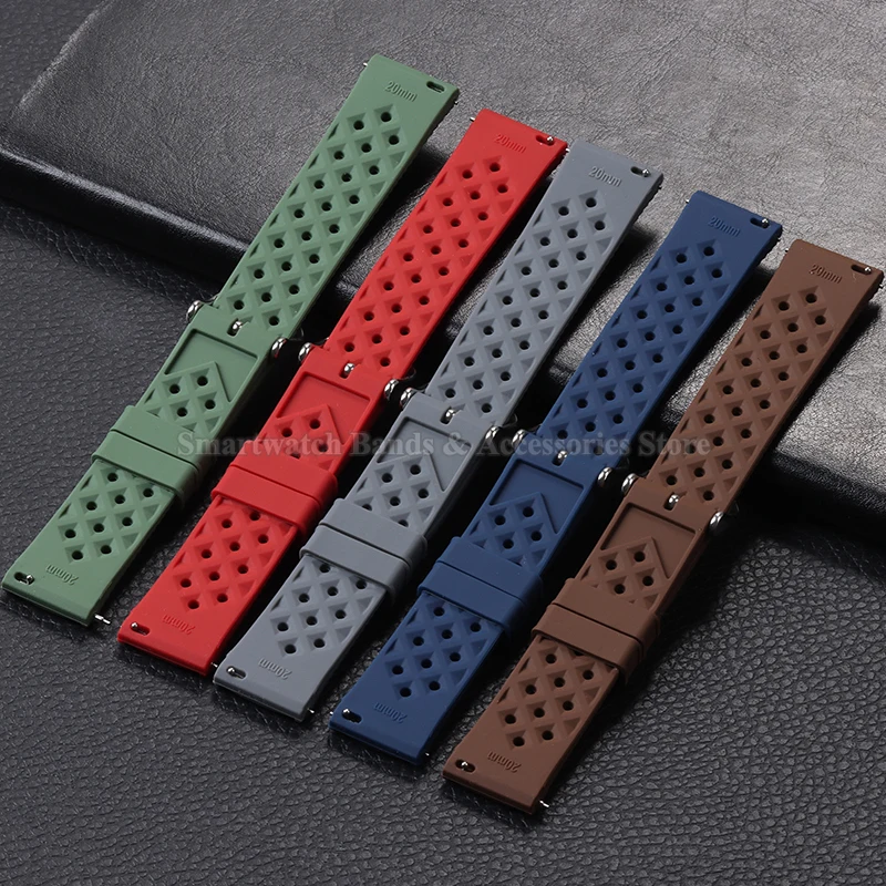 Premium Tropic Silicone Quick Release Watch Strap - Durable Rubber Bracelet Replacement