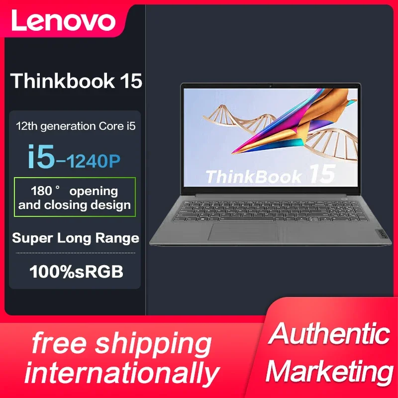 

New Lenovo ThinkBook 15 Laptop Intel Core i5-1240P 16GB 512GBSSD 15.6inch Slim Notebook