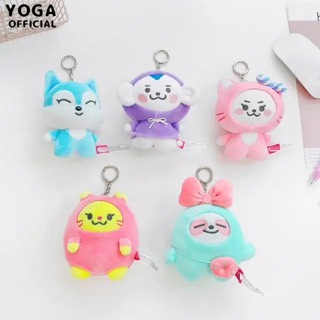Cute Cartoon Kawaii Korean Women's Group ITZY Plush Doll Schoolbag Pendant WDZY Cartoon Girl Schoolbag Pendant Keybuckle 3