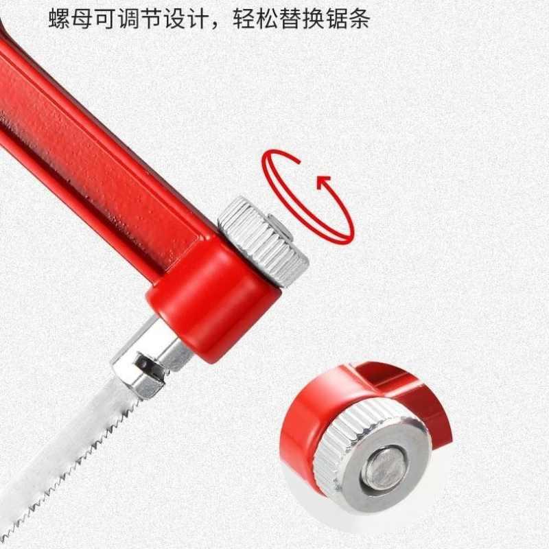 Hand saw multi purpose saw handheld saw Aluminum Alloy Small Saw Household Small Handheld Saw Adjustable Spacing Suitable for Metal Pipeline PVC Wood Cutting