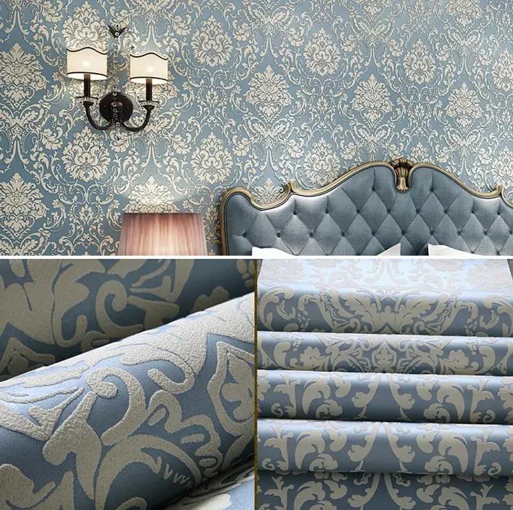 5m Wall Stickers European Style Non-woven Wallpaper Classic Moisture-Proof Wall Paper Roll Home Decor Living Room Bedroom