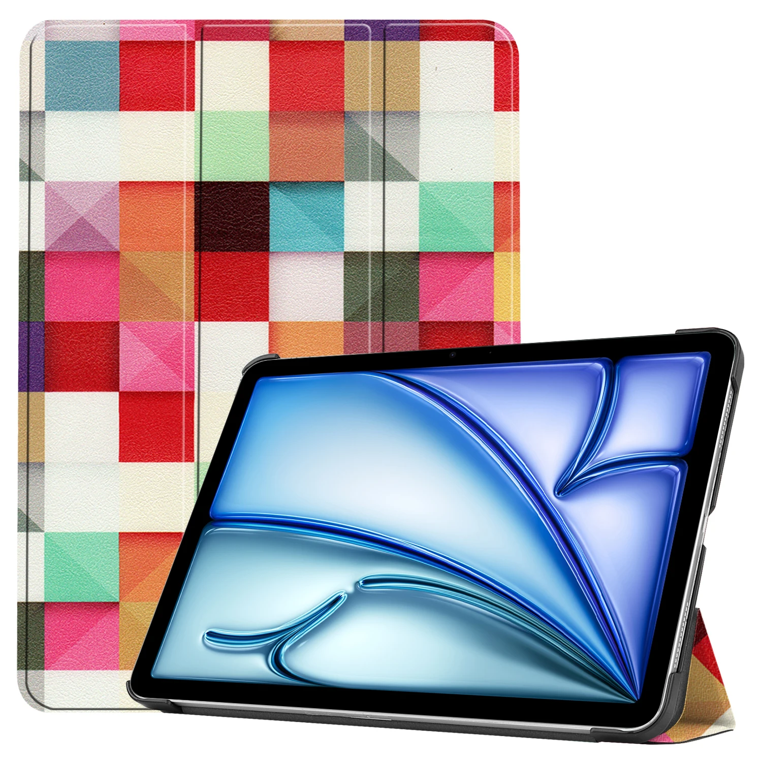 Premium Protective PU Leather Tri-Fold Stand Magnetic Cover with Sleep/Wake Function