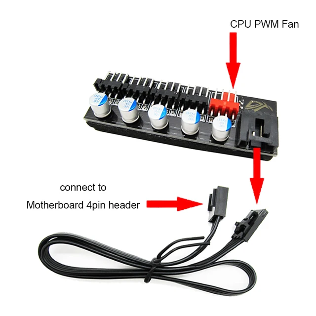 Motherboard 4-pin Adapter Kabel Teilen Sich In Vier Verlängerungskabel PWM  4pin Adapter Kabel Verlängerung Linie Multi-fan thermostat - AliExpress